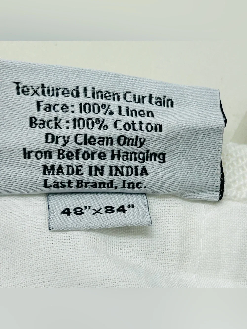 QUINCE Set Of 2 48x84 Heavyweight European Linen Curtains White 8731